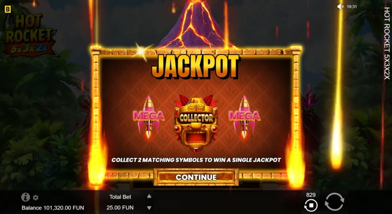 Hot Rocket 5x 3x 2x - kuanzisha Jackpot Spins kwa roketi ya mtozaji katikati